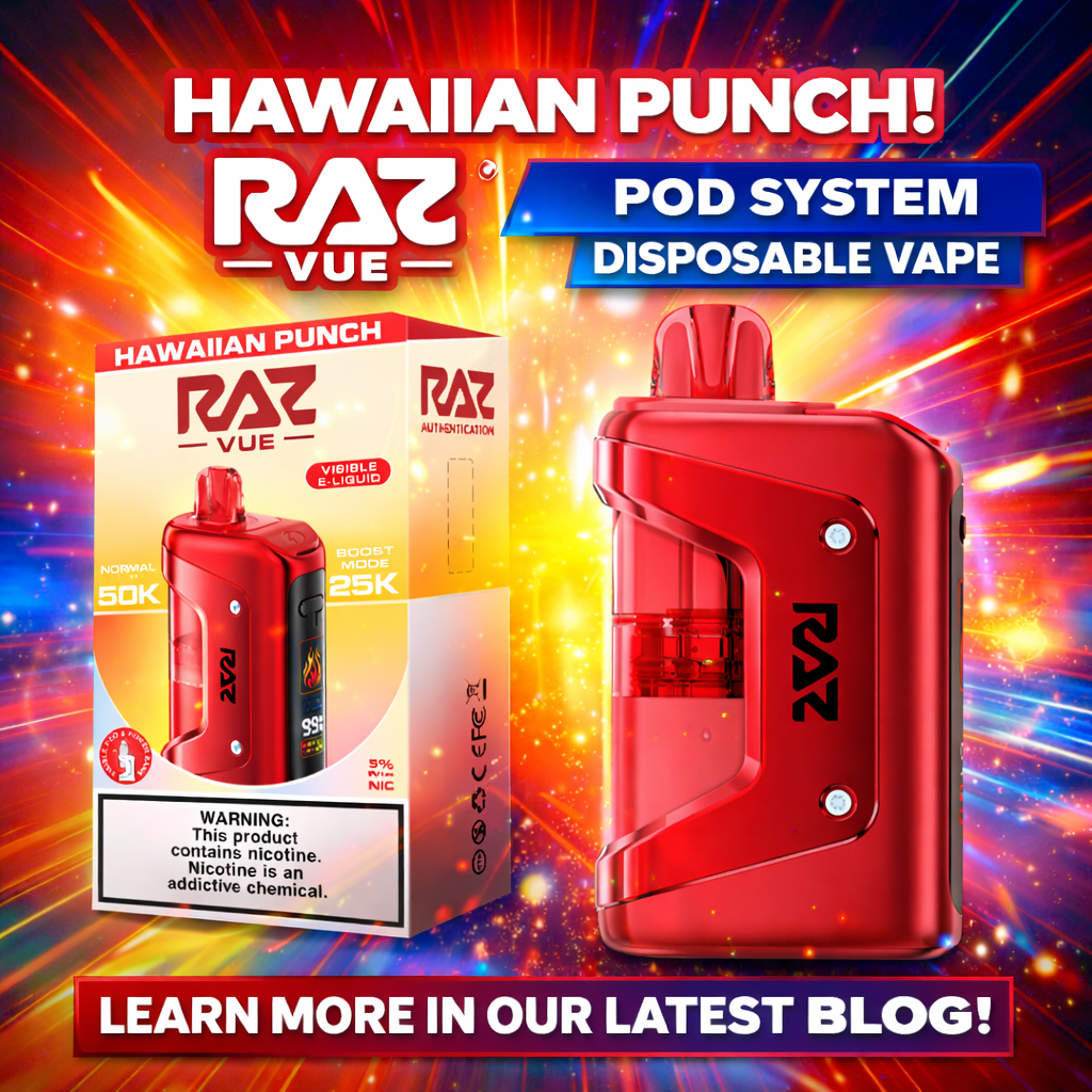 RAZ VUE Kit 50K Disposable Vape Kit | Rechargeable Pod System Zuluvape RAZ VUE Kit 50K Disposable Vape Kit | Rechargeable Pod System Zuluvape