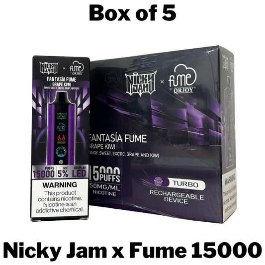 Nicky Jam x Fume 15000 Puff Disposable Box of 5