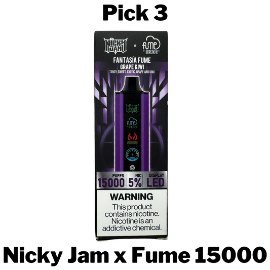 Nicky Jam x Fume 15000 Disposable Vape Pick 3