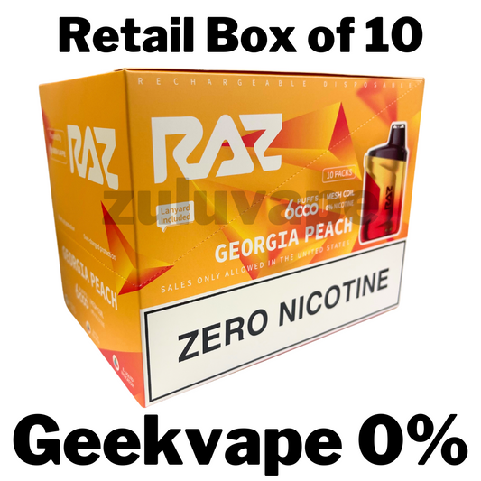 GeekVape Raz CA 6000 ZERO Disposable Vape Box of 10