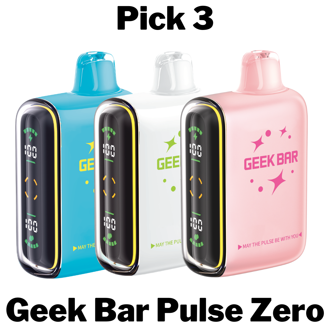 Discover the Geek Bar Pulse Zero Disposable Vape Pick 3, a zero-nicotine disposable vape packed with impressive features and satisfying flavor.