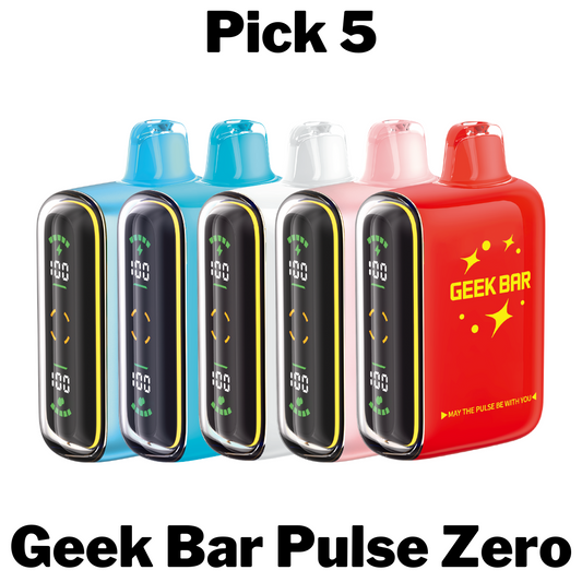 Discover the Geek Bar Pulse Zero Disposable Vape Pick 5, a zero-nicotine disposable vape packed with impressive features and satisfying flavor.