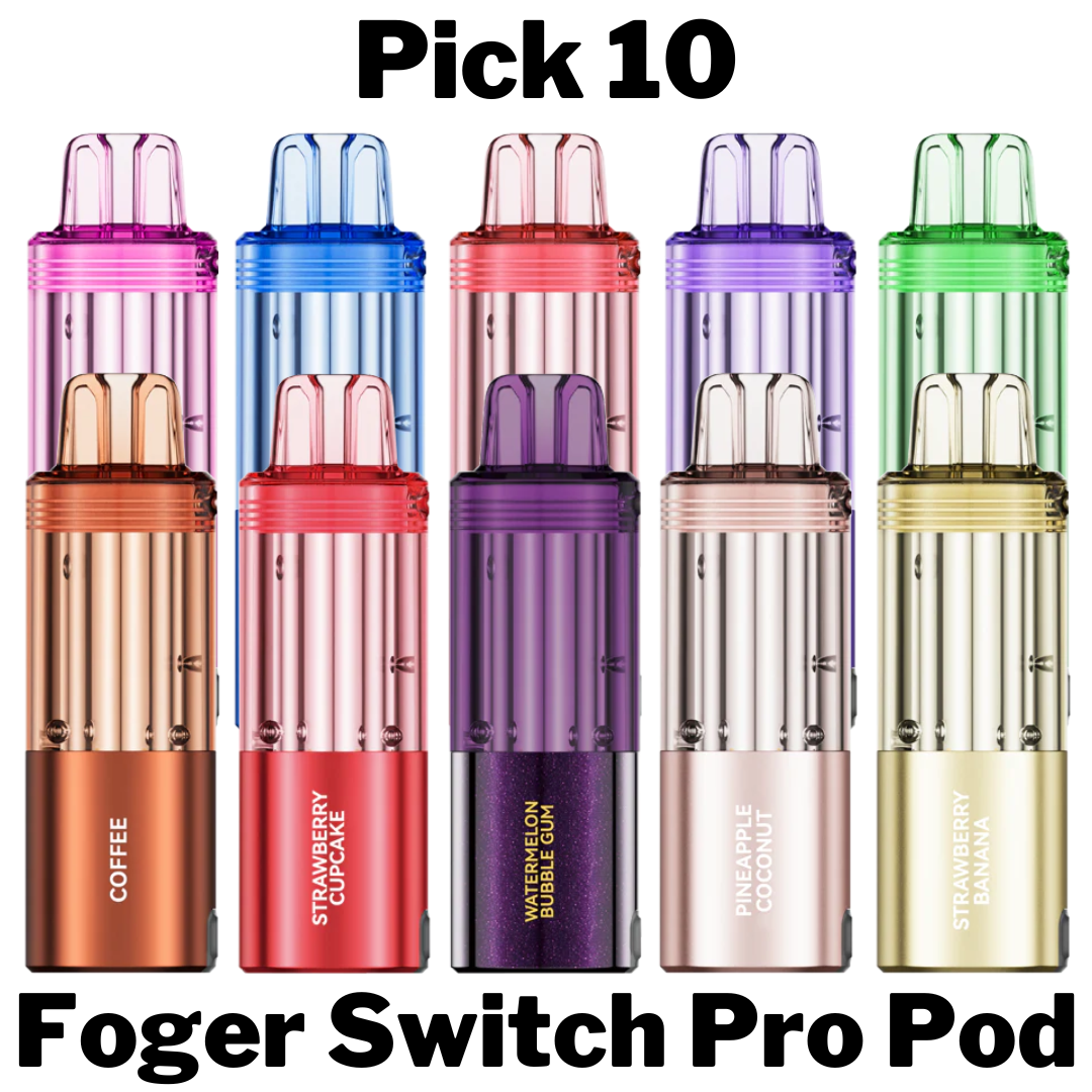 Pick 10 Foger Switch Pro Pods - Build Your Perfect Variety Pack with 20+ Delicious Flavor Options and Dual Mesh Performance.