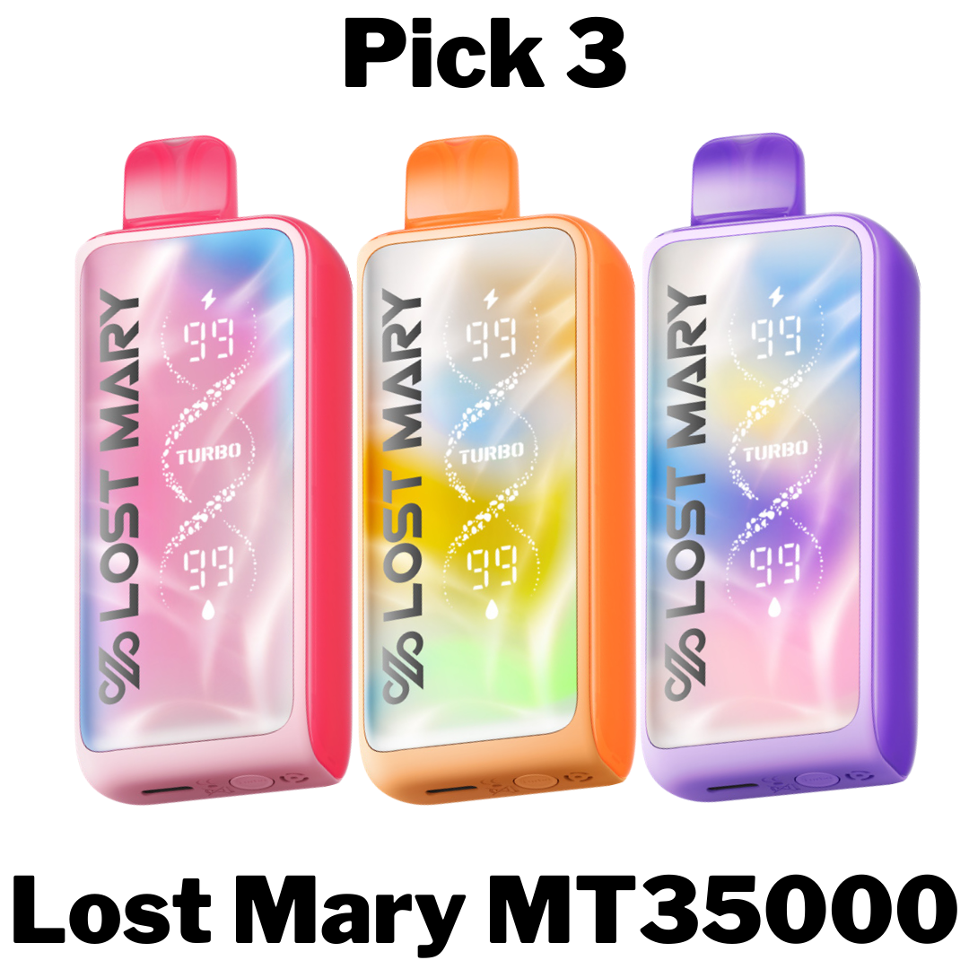 Pick 3 Lost Mary MT35000 – Custom 3-pack of high-capacity disposable vapes with powerful performance