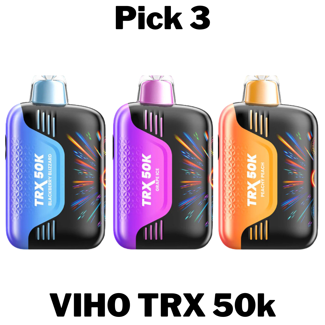 Pick any 3 flavors of VIHO TRX 50k Disposable Vapes. The more you buy the more you save