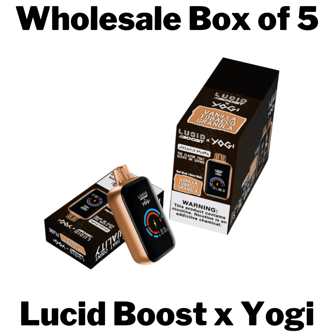 Lucid Boost X Yogi 20k Disposable Vape Wholesale Box of 5