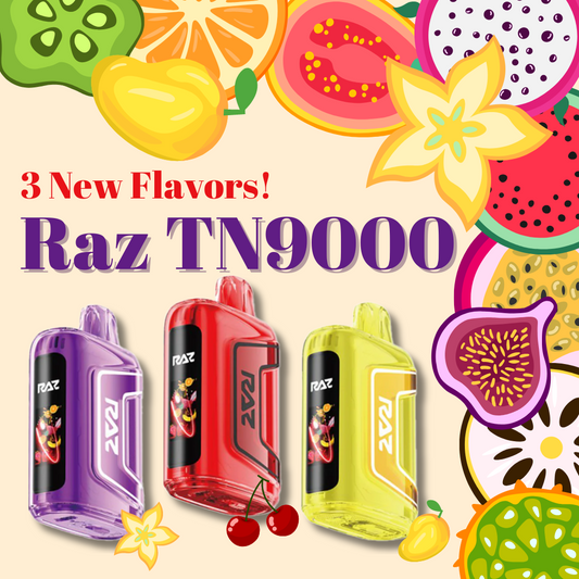 3 New Tropical Vape Flavors of Raz TN9000 at Zuluvape!