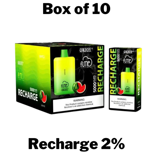 Fume Recharge 2% Nicotine Disposable Vape Box of 10