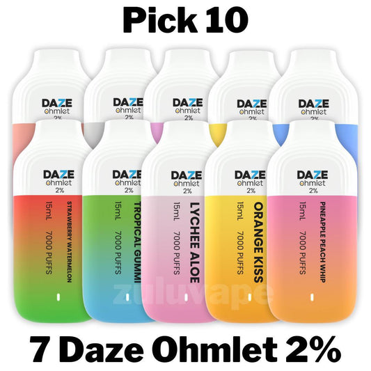 7 Daze Ohmlet 2% Disposable Vape Pick 10