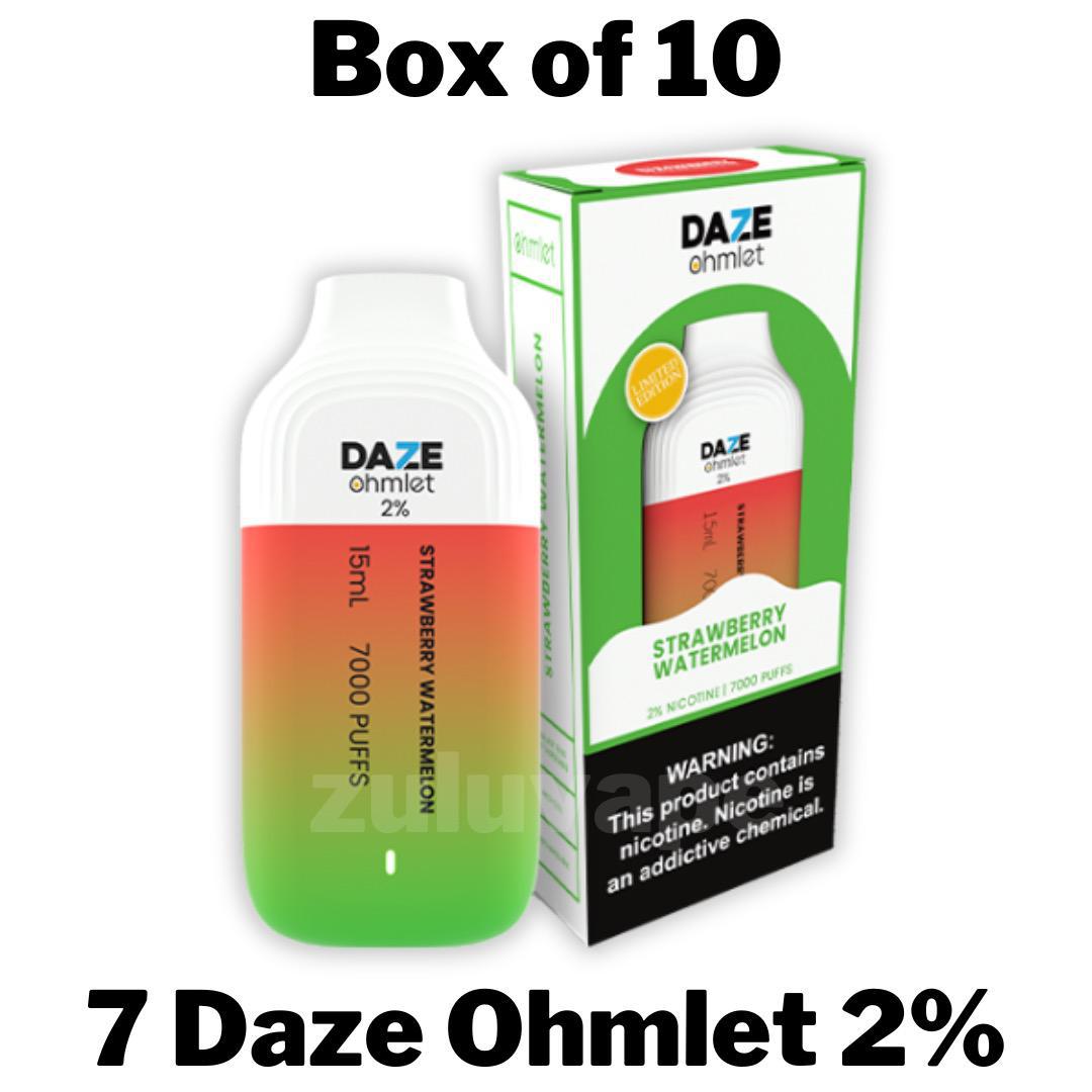 7 Daze Ohmlet 2% Disposable Vape Box of 10