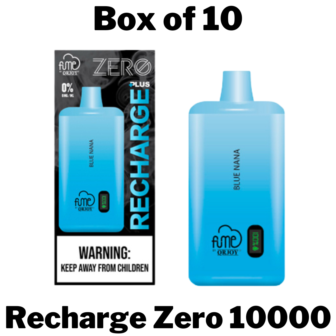 Fume Recharge+ 10000 Zero Nicotine Disposable Vape Box of 10