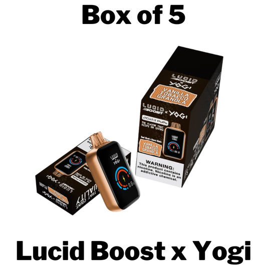 Lucid Boost X Yogi 20k Disposable Vape Box of 5