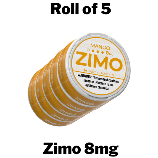 Zimo 8mg Nicotine Pouches Roll of 5 Cans