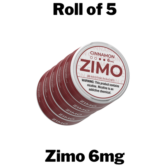 Zimo 6mg Nicotine Pouches Roll of 5 Cans
