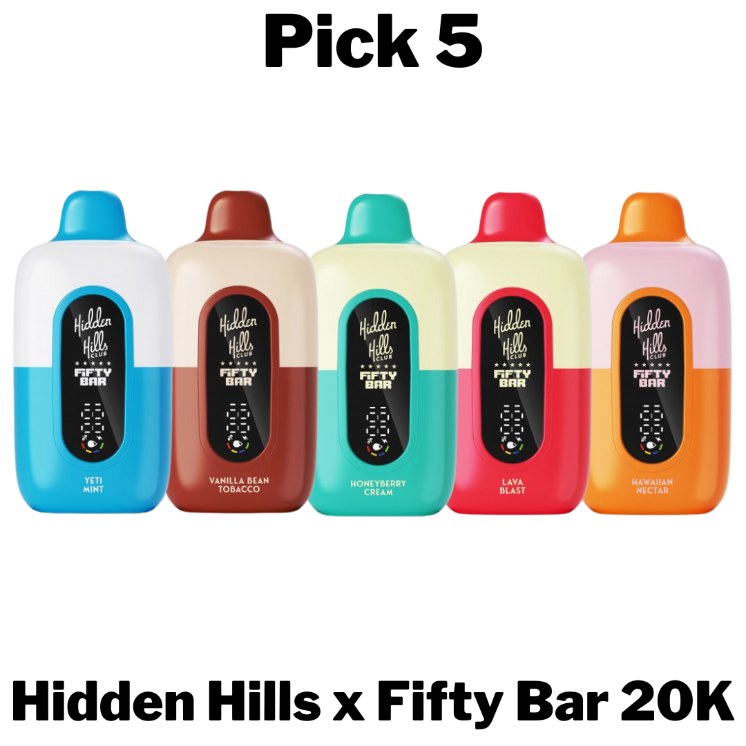 Hidden Hills x Fifty Bar 20k Disposable Vape Pick 5