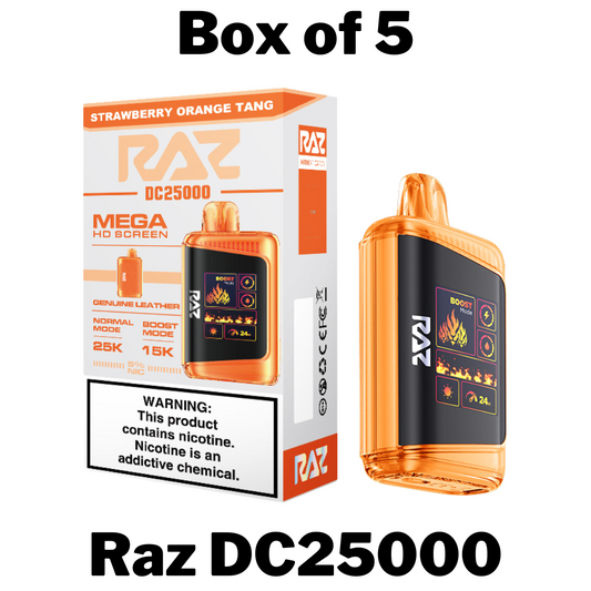 Raz DC25000 Disposable Vape Box of 5