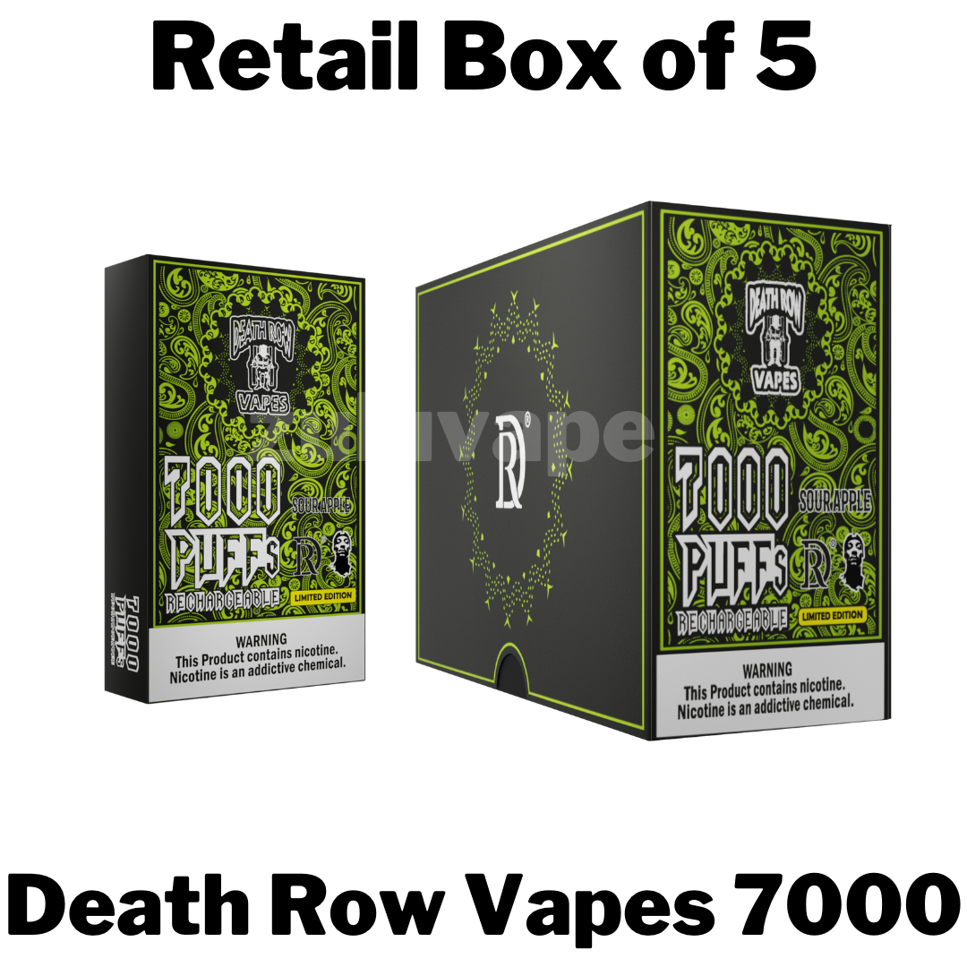 Death Row Vapes 7000 Puff Disposable by Snoop Dogg Box of 5