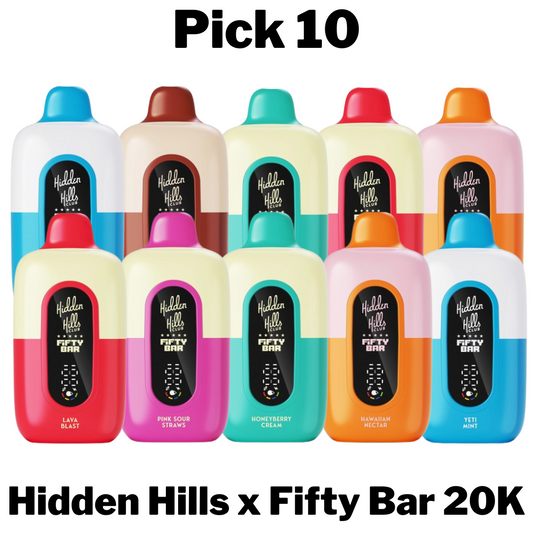 Hidden Hills x Fifty Bar 20k Disposable Vape Pick 10