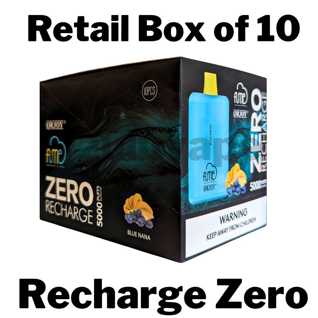 Fume Recharge Zero Nicotine Disposable Vape Box of 10