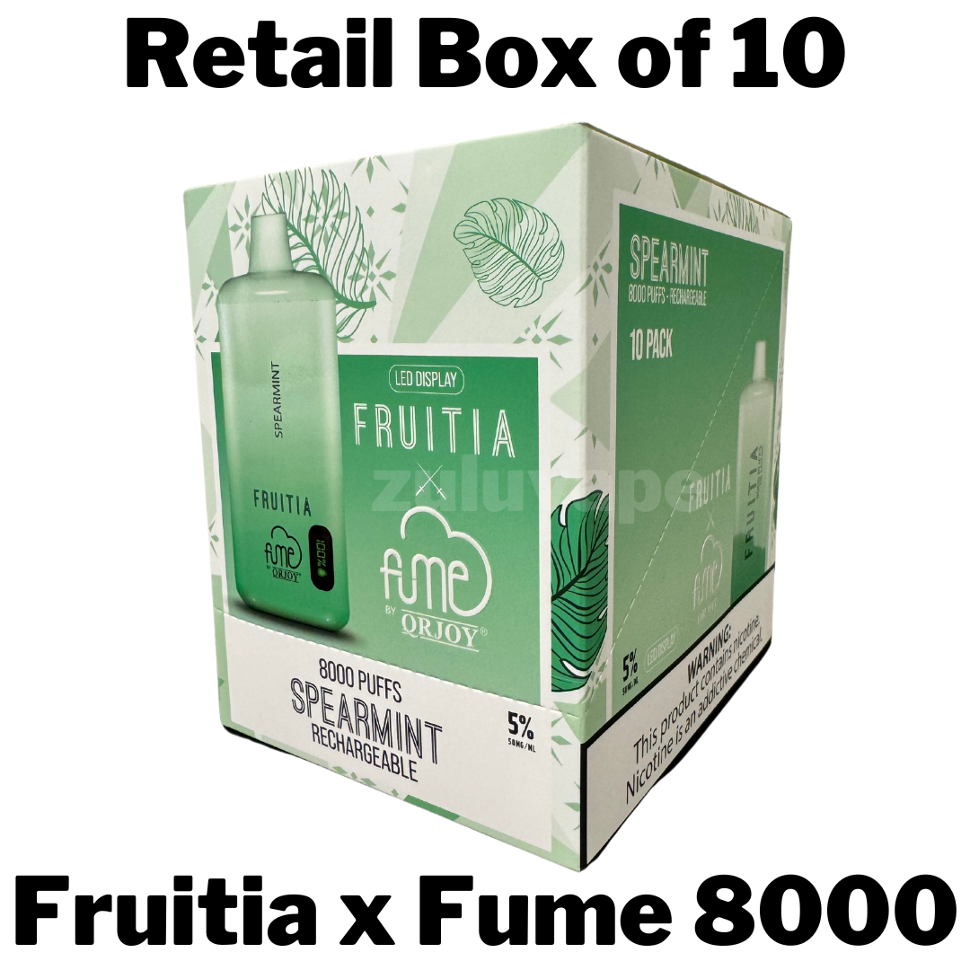 Fruitia x Fume 8000 Disposable Vape Box of 10