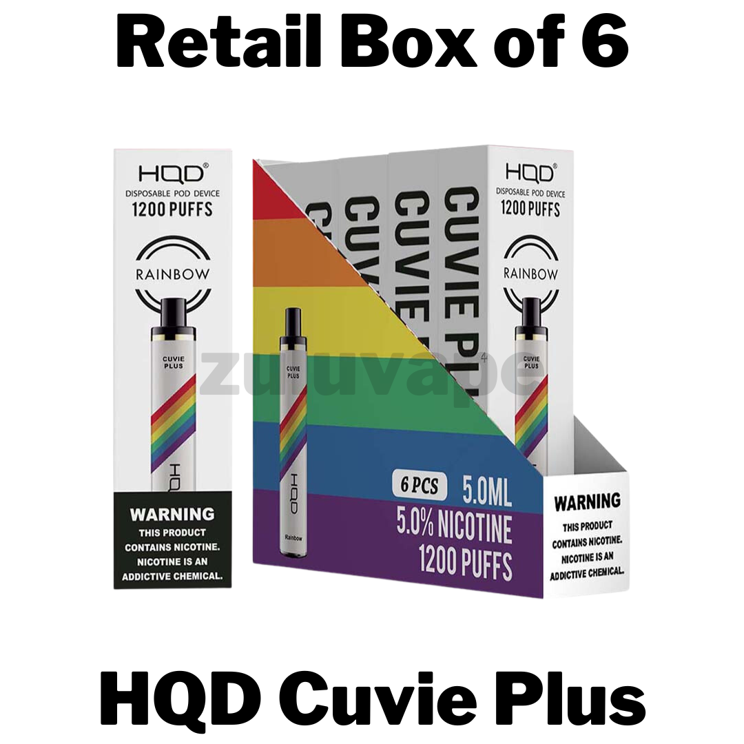 HQD Cuvie Plus Disposable Vape Box of 6