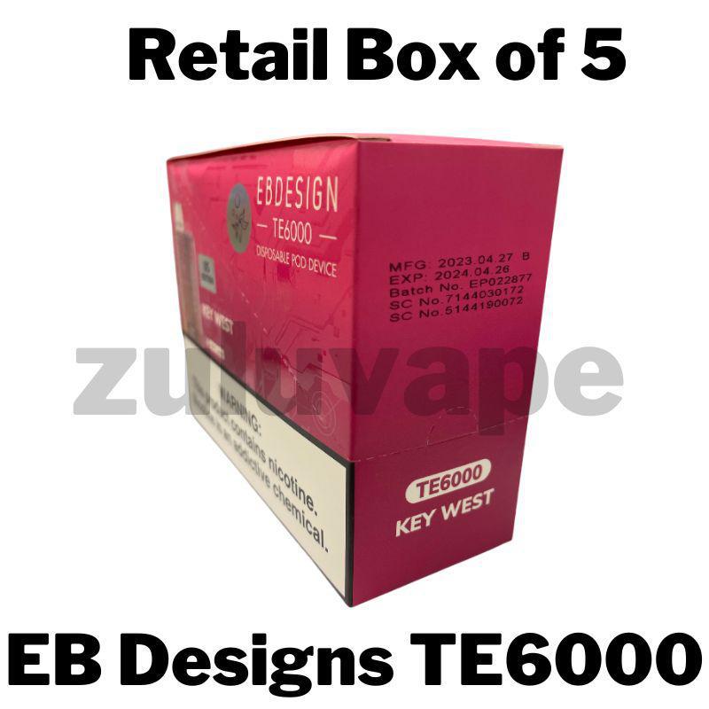 EB Designs TE 6000 Disposable Vape Box of 5