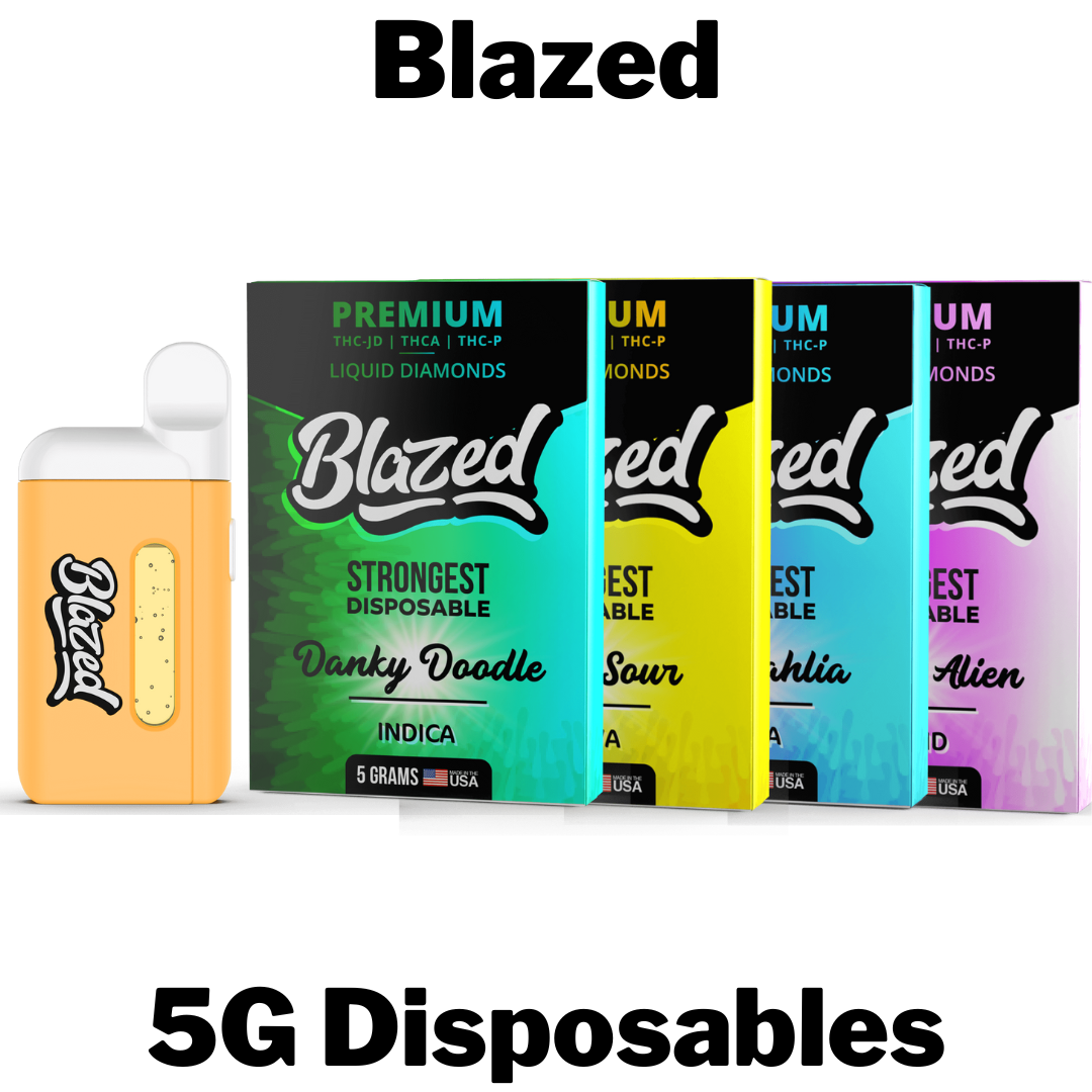Blazed THCA + Delta-9P 5 Gram Disposable Vape Wholesale Box of 5