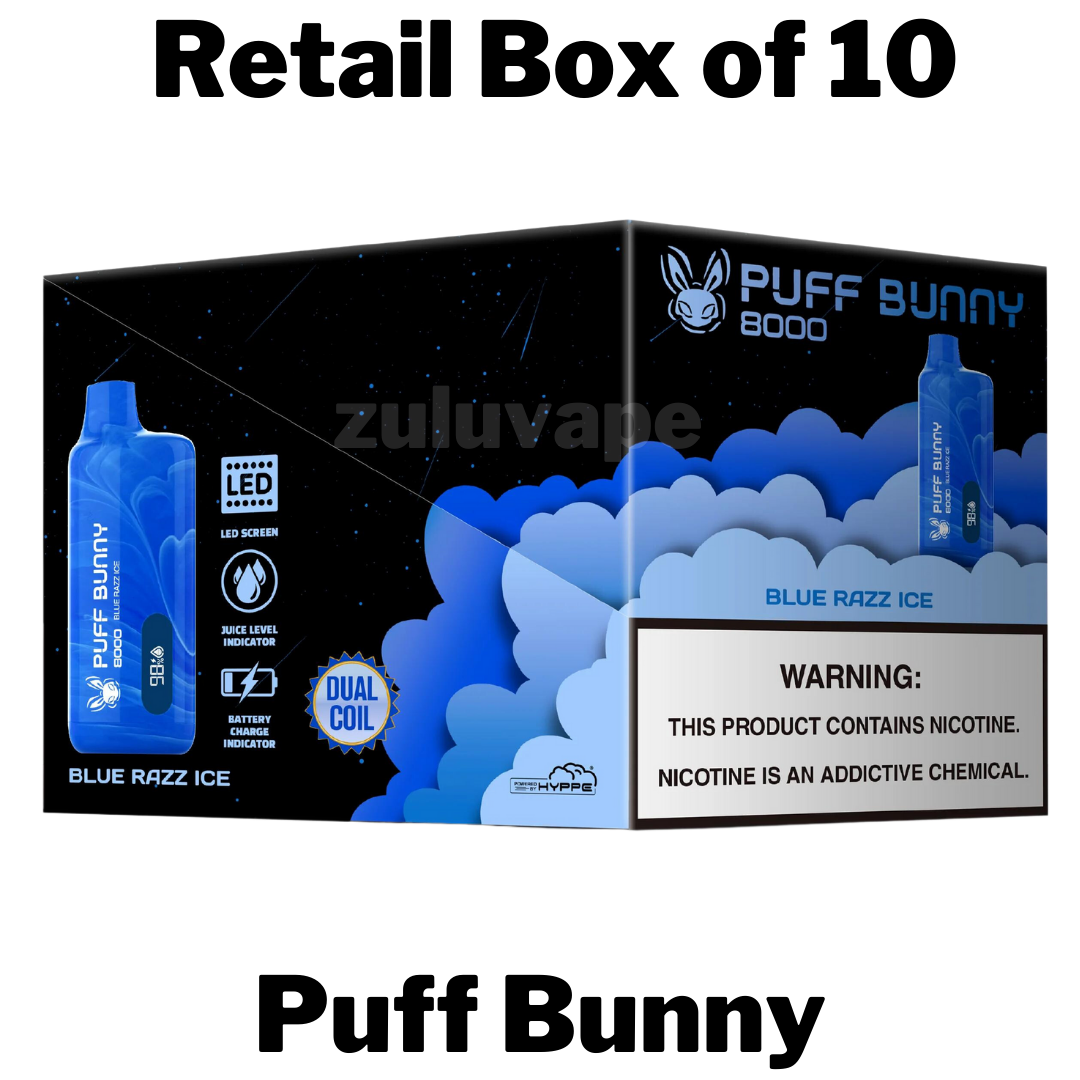 Puff Bunny 8000 Puff Disposable Vape Box of 10