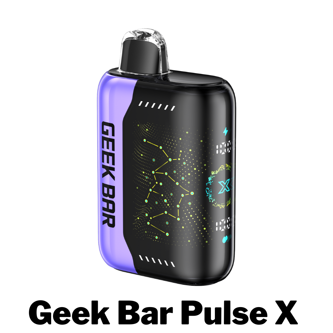 Geekbar Pulse X 25000 Disposable Vape, delivering an impressive 25,000 puffs, pre-filled with high-quality e-liquid, and featuring a rechargeable battery for extended vaping sessions. Available in a wide range of bold and vibrant flavors, perfect for enthusiasts seeking long-lasting satisfaction.