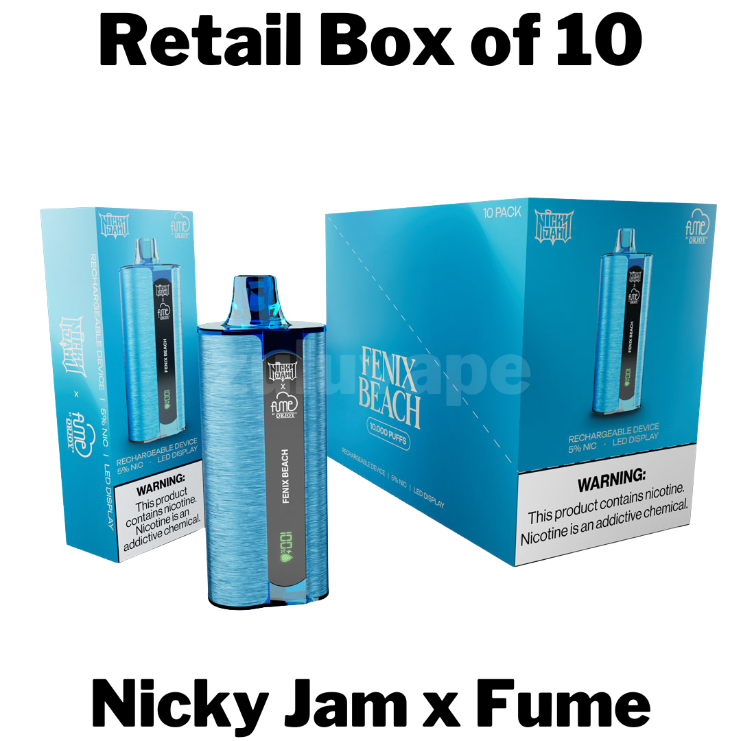 Nicky Jam x Fume 10000 Puff Disposable Vape Box of 10