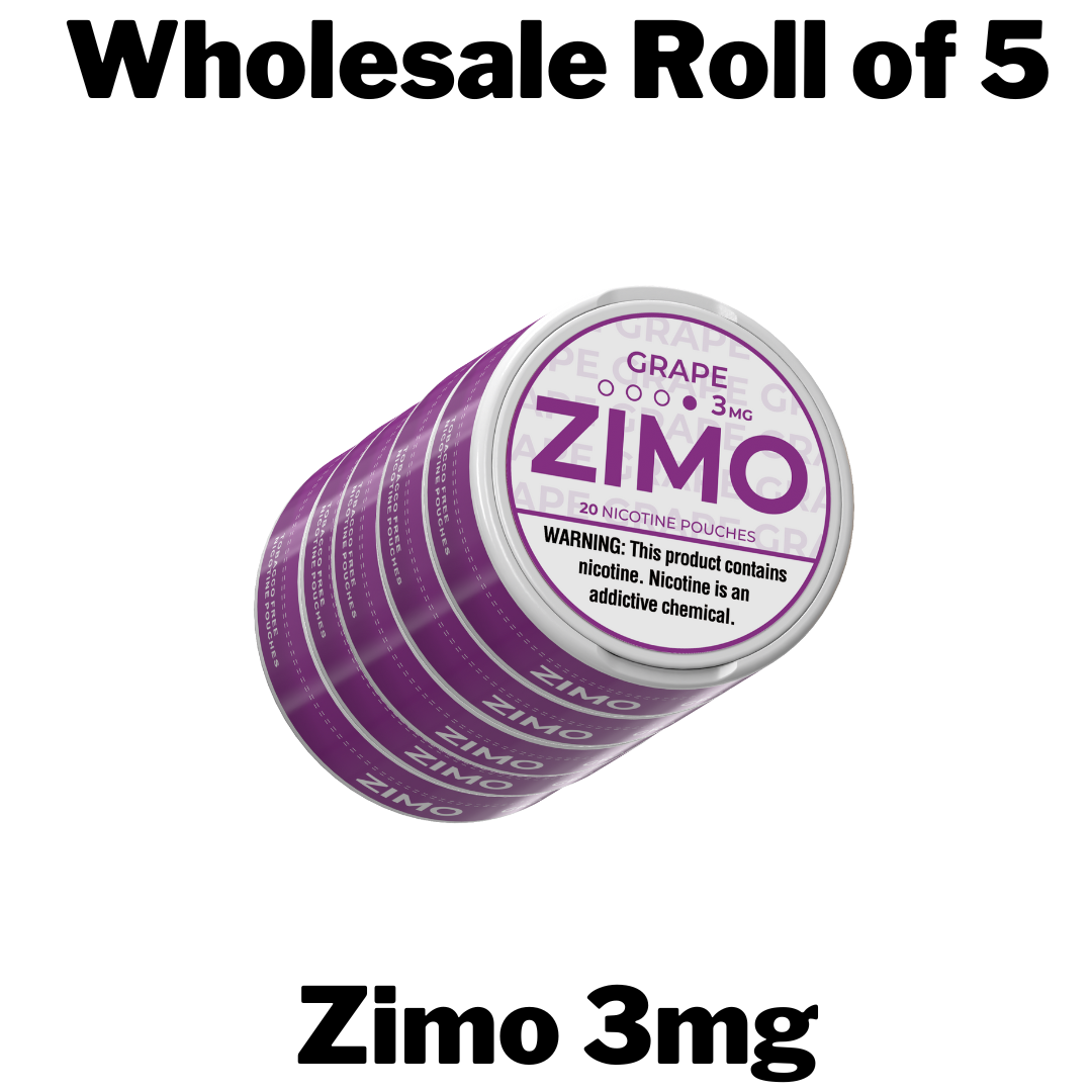 Zimo 3mg Nicotine Pouches Wholesale Roll of 5 Cans